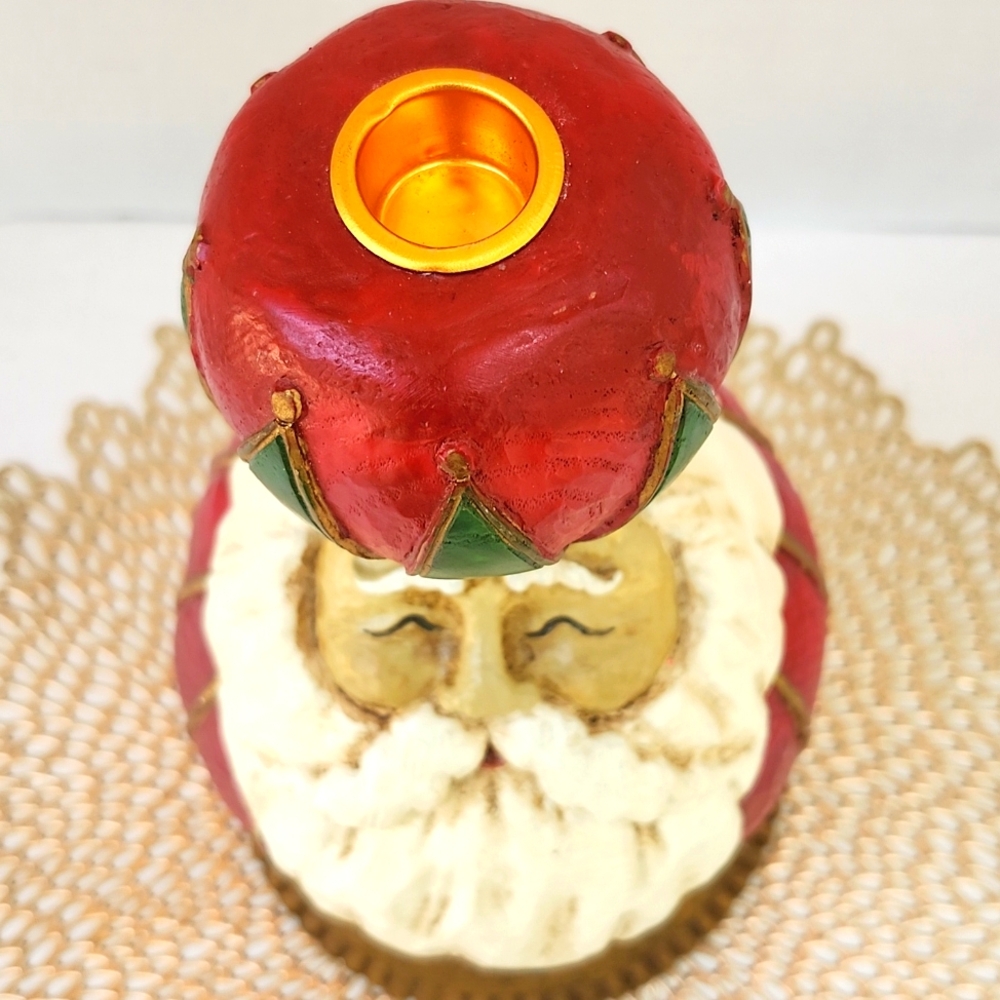 SANTA WHIMSICAL FOLK ART 12" CANDLEHOLDER/FIGURINE - Picture 7 of 9